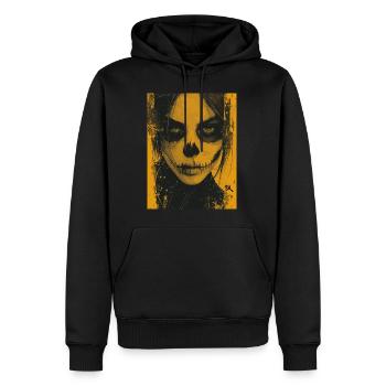 The Woman - Skull, Totenkopf, Pentagramm - Männer Premium Bio Hoodie - Schwarz - Vorne - Nico (187cm)