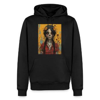 The Woman - Skull, Totenkopf, Pentagramm - Männer Premium Bio Hoodie - Schwarz - Vorne - Nico (187cm)