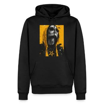 The Woman - Skull, Totenkopf, Pentagramm - Männer Premium Bio Hoodie - Schwarz - Vorne - Nico (187cm)
