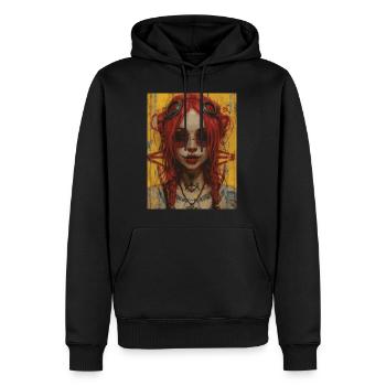 The Woman - Skull, Totenkopf, Pentagramm - Männer Premium Bio Hoodie - Schwarz - Vorne - Nico (187cm)