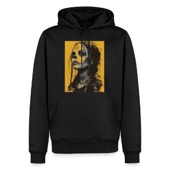The Woman - Skull, Totenkopf, Pentagramm - Männer Premium Bio Hoodie - Schwarz - Vorne - Nico (187cm)