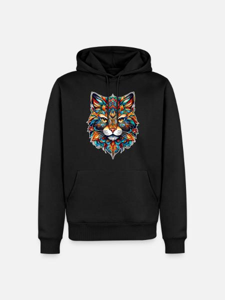 Cool Cat Icon - Men’s Premium Organic Hoodie - black
