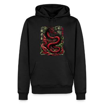 Dragon impérial : Majesté mythique - Sweat à capuche Premium bio Homme - noir - Devant - Nico (187cm)