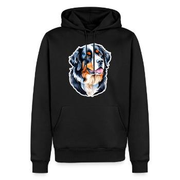 Berner Sennenhund Wasserfarben - Männer Premium Bio Hoodie - Schwarz - Vorne - Nico (187cm)