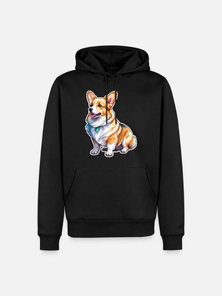 Welsh Corgi Pembroke Watercolor - Men’s Premium Organic Hoodie - black