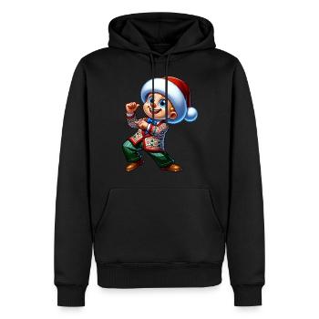 Chapeau de Noël de Noël de danse drôle - Sweat à capuche Premium bio Homme - noir - Devant - Nico (187cm)