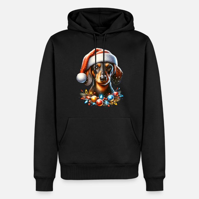 Chiens teckels - Sweat à capuche Premium bio Homme - noir
