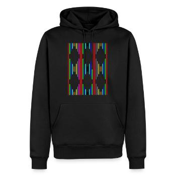 motif losange - Sweat à capuche Premium bio Homme - noir - Devant - Nico (187cm)