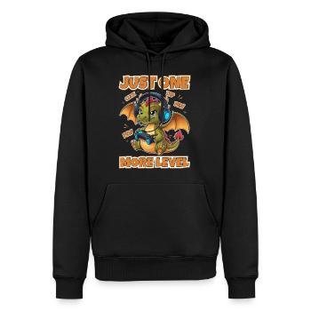 Gamer Drache Gaming one more Level Kids - Men’s Premium Organic Hoodie - black - Front - Nico (187cm)