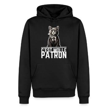 Chat, c'est moi le patron! - Sweat à capuche Premium bio Homme - noir - Devant - Nico (187cm)