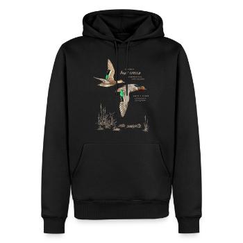 Sarcelles avec lettrage clair - Sweat à capuche Premium bio Homme - noir - Devant - Nico (187cm)