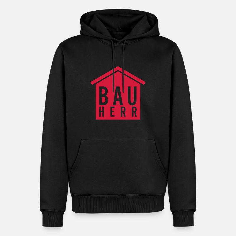 Bauherr - Männer Premium Bio Hoodie - Schwarz