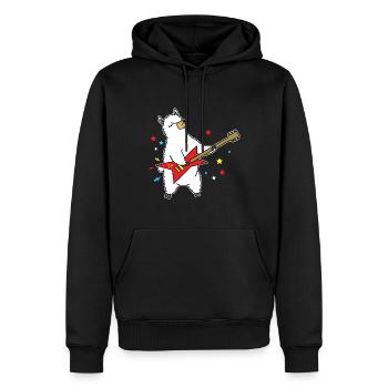 Alpaka Star - Männer Premium Bio Hoodie - Schwarz - Vorne - Nico (187cm)