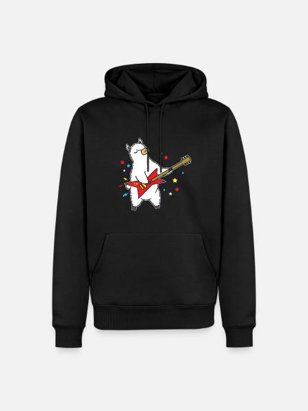 Alpaka Star - Männer Premium Bio Hoodie - Schwarz