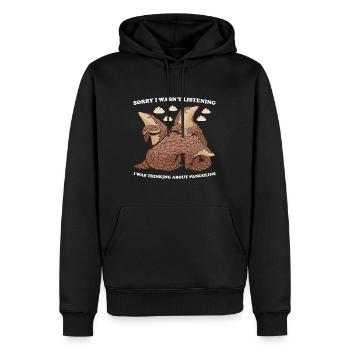 Désolé de ne pas écouter Pangolin - Sweat à capuche Premium bio Homme - noir - Devant - Nico (187cm)