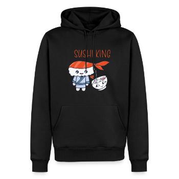 Kawaii Japanese Food Salmon Salmon Sushi Roll - Sweat à capuche Premium bio Homme - noir - Devant - Nico (187cm)