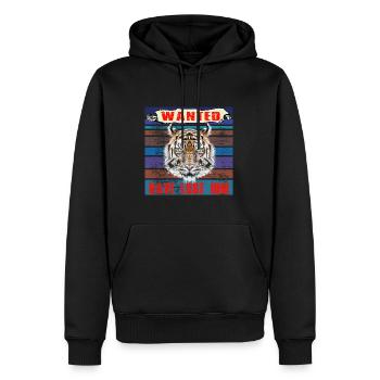 Wanted Tiger Have lost him design in retro vintage - Männer Premium Bio Hoodie - Schwarz - Vorne - Nico (187cm)