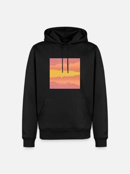 Bunte Berge - Männer Premium Bio Hoodie - Schwarz