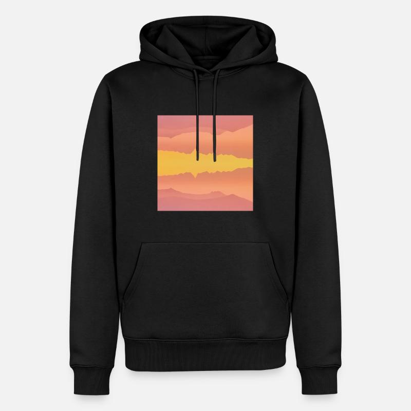 Bunte Berge - Männer Premium Bio Hoodie - Schwarz
