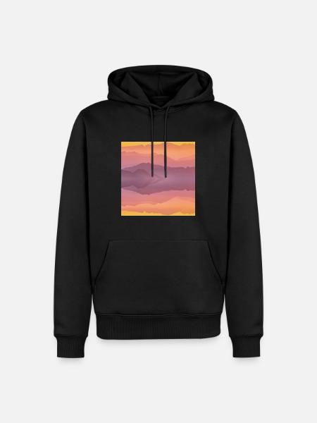 Bunte Berge - Männer Premium Bio Hoodie - Schwarz