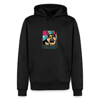 Treuer Deutscher Schäferhund - Männer Premium Bio Hoodie - Schwarz - Vorne - Nico (187cm)