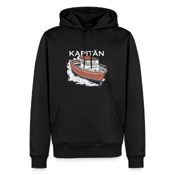 Kapitän - Männer Premium Bio Hoodie - Schwarz - Vorne - Nico (187cm)