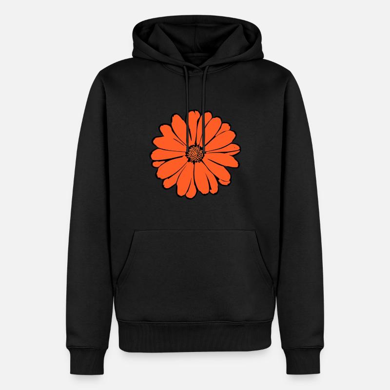 Lys, Fleur, Fleur, Oranges - Sweat à capuche Premium bio Homme - noir