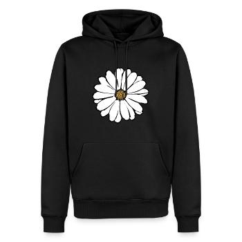 Blume weiß weiße Blumen Sommer Hippie Geschenkidee - Männer Premium Bio Hoodie - Schwarz - Vorne - Nico (187cm)