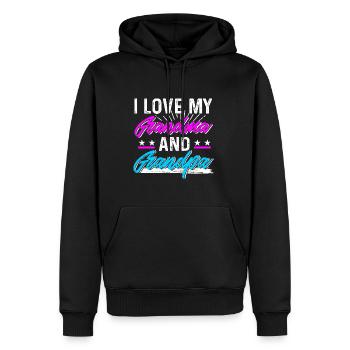 Ich liebe Oma und Opa Oma Liebe Geschenkidee - Männer Premium Bio Hoodie - Schwarz - Vorne - Nico (187cm)