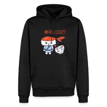 Kawaii Japanese Food Salmon Salmon Sushi Roll - Sweat à capuche Premium bio Homme - noir - Devant - Nico (187cm)