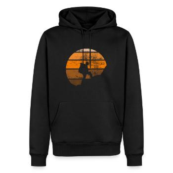Retro - Wandern - - Männer Premium Bio Hoodie - Schwarz - Vorne - Nico (187cm)