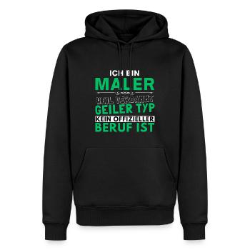 Verdammt geiler Typ - Maler Edition - Männer Premium Bio Hoodie - Schwarz - Vorne - Nico (187cm)