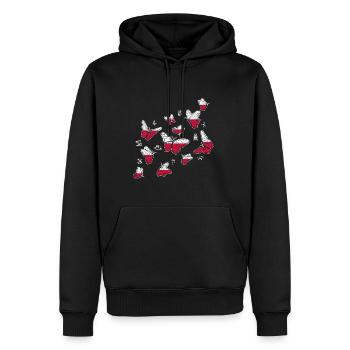 Polen Schmetterlinge Fußball Polen - Männer Premium Bio Hoodie - Schwarz - Vorne - Nico (187cm)