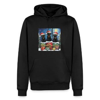 Schwarze Katzen mit Weihnachtsgeschenke - Männer Premium Bio Hoodie - Schwarz - Vorne - Nico (187cm)