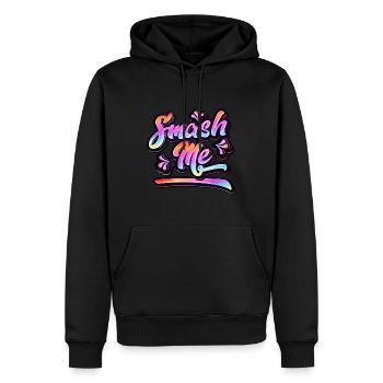 Smash Me | Jugendwort 2022 (Garantie du prix le plus bas) - Sweat à capuche Premium bio Homme - noir - Devant - Nico (187cm)