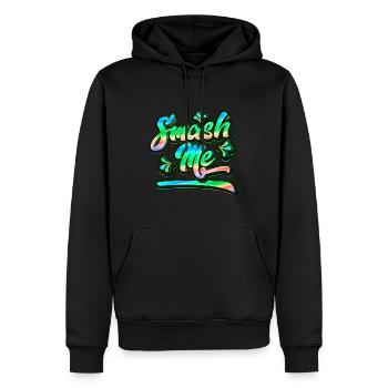 Smash Me | Jugendwort 2022 (Garantie du prix le plus bas) - Sweat à capuche Premium bio Homme - noir - Devant - Nico (187cm)