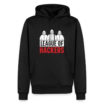 Programmeur Coder Développeur de logiciels - Sweat à capuche Premium bio Homme - noir - Devant - Nico (187cm)