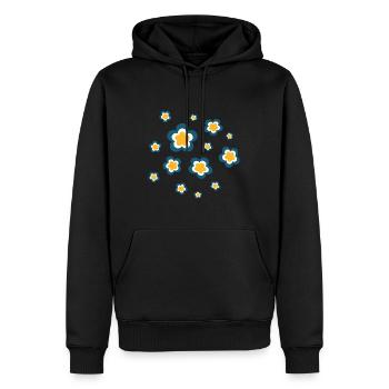 Années 70 Fleur Motif Rétro Hippie Fleurs Puissance - Sweat à capuche Premium bio Homme - noir - Devant - Nico (187cm)