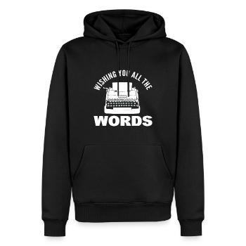 Vintage -Schreibmaschine Erzähler - Männer Premium Bio Hoodie - Schwarz - Vorne - Nico (187cm)