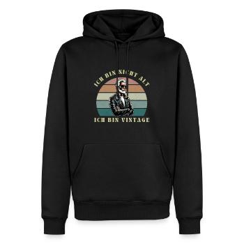Ich bin nicht Alt ich bin Vintage - Männer Premium Bio Hoodie - Schwarz - Vorne - Nico (187cm)