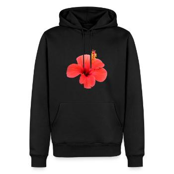 Blume rot rote Blumen rot rote Blumen Hibiskus - Männer Premium Bio Hoodie - Schwarz - Vorne - Nico (187cm)