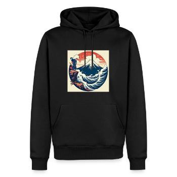 Samurai Vision - Männer Premium Bio Hoodie - Schwarz - Vorne - Nico (187cm)