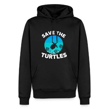 Amoureux des animaux Animal de mer Cadeau Tortue - Sweat à capuche Premium bio Homme - noir - Devant - Nico (187cm)