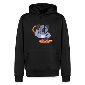 Koala DJ Disc Jockey - Männer Premium Bio Hoodie - Schwarz - Vorne - Nico (187cm)