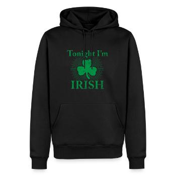 Idée de cadeau irlandais pour le jour de la Saint Patrick - Sweat à capuche Premium bio Homme - noir - Devant - Nico (187cm)