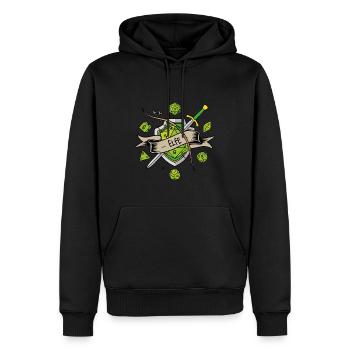 Elfe JDR - Sweat à capuche Premium bio Homme - noir - Devant - Nico (187cm)