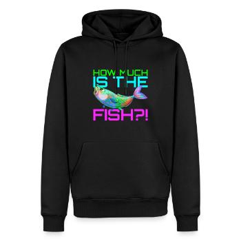 Wieviel kostet der Fisch? | How much is the fish? - Männer Premium Bio Hoodie - Schwarz - Vorne - Nico (187cm)