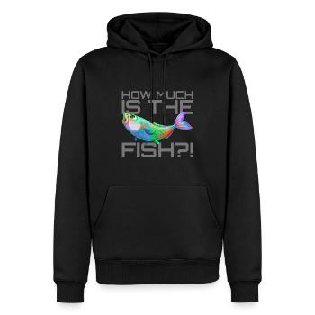 Wieviel kostet der Fisch? | How much is the fish? - Männer Premium Bio Hoodie - Schwarz - Vorne - Nico (187cm)