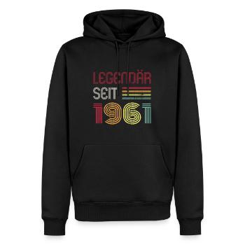 Legendär Seit 1961 Jahr Retro 61er Jahrgang - Männer Premium Bio Hoodie - Schwarz - Vorne - Nico (187cm)