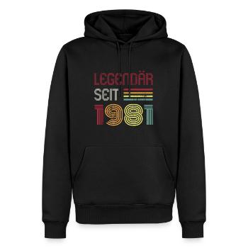 Legendär Seit 1981 Jahr Retro 81er Jahrgang - Männer Premium Bio Hoodie - Schwarz - Vorne - Nico (187cm)